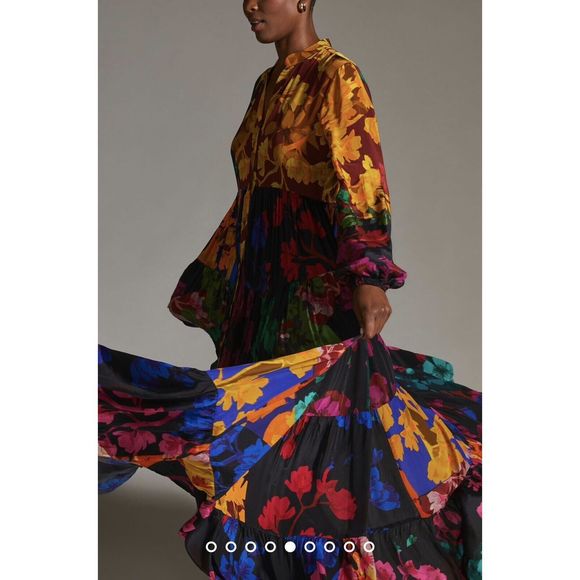 New Anthropologie Siddhartha Bansal Button-Front Maxi Dress sz Small - Picture 5 of 10